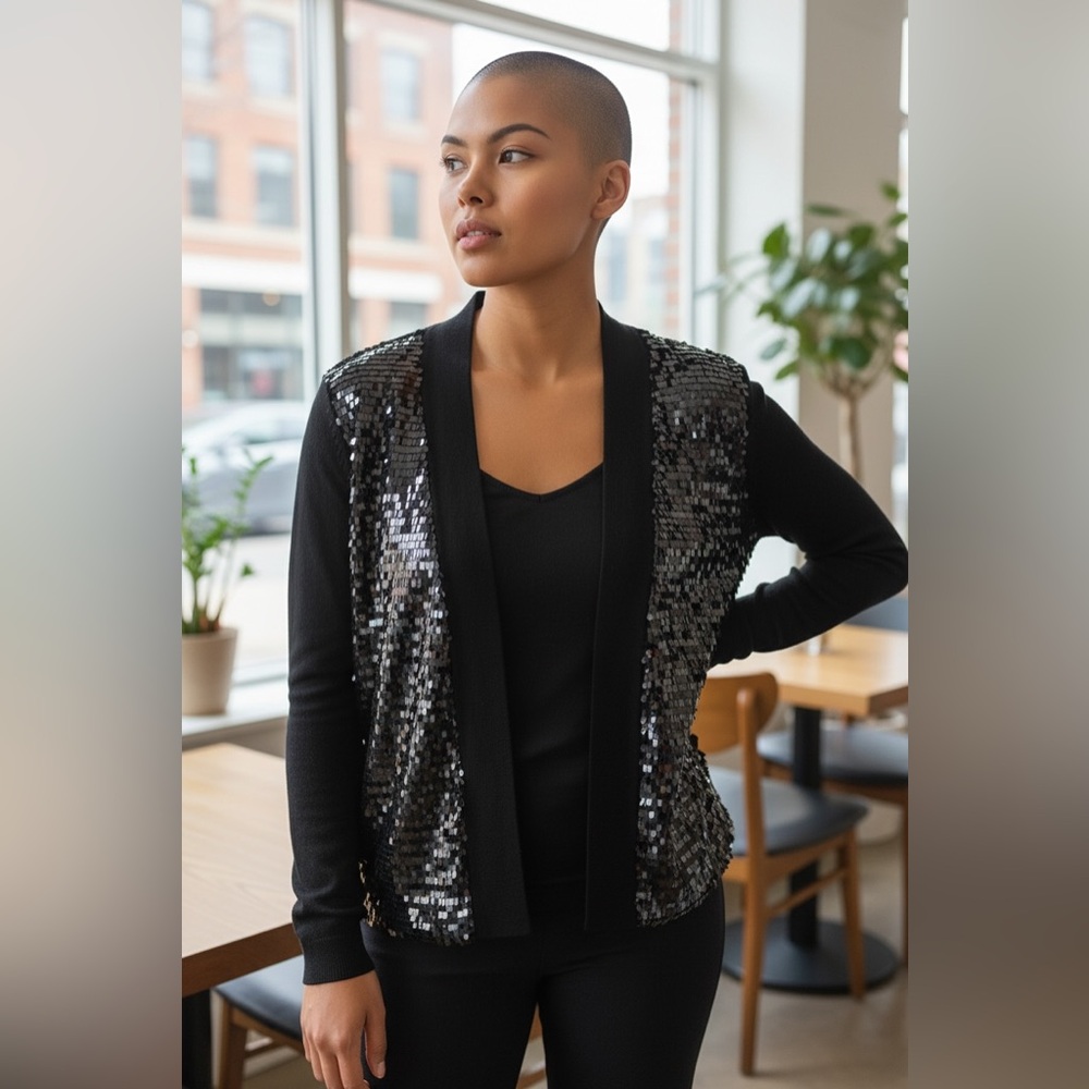 Calvin Klein Embellished/Sequin Cardigan Size XL